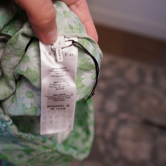 Lavande Floral Printed Buttoned Straight midi Skirt Green Womens Size 2 - Picture 10 of 13